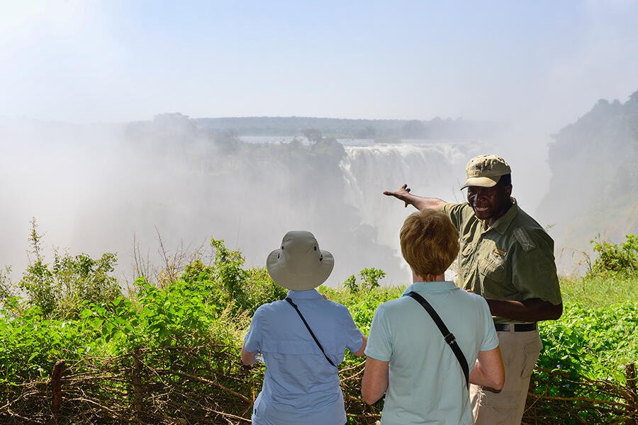 Victoria Falls and surrounding rainforest